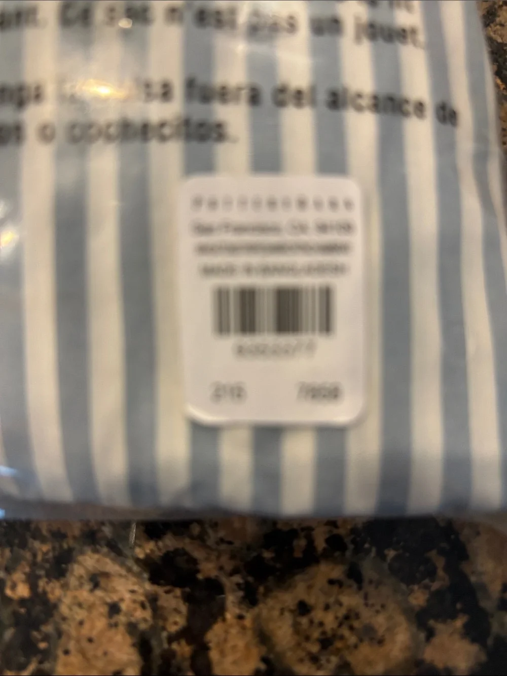 NWT Pottery Barn Wheaton Stripe Shower Curtain - Light Blue and White